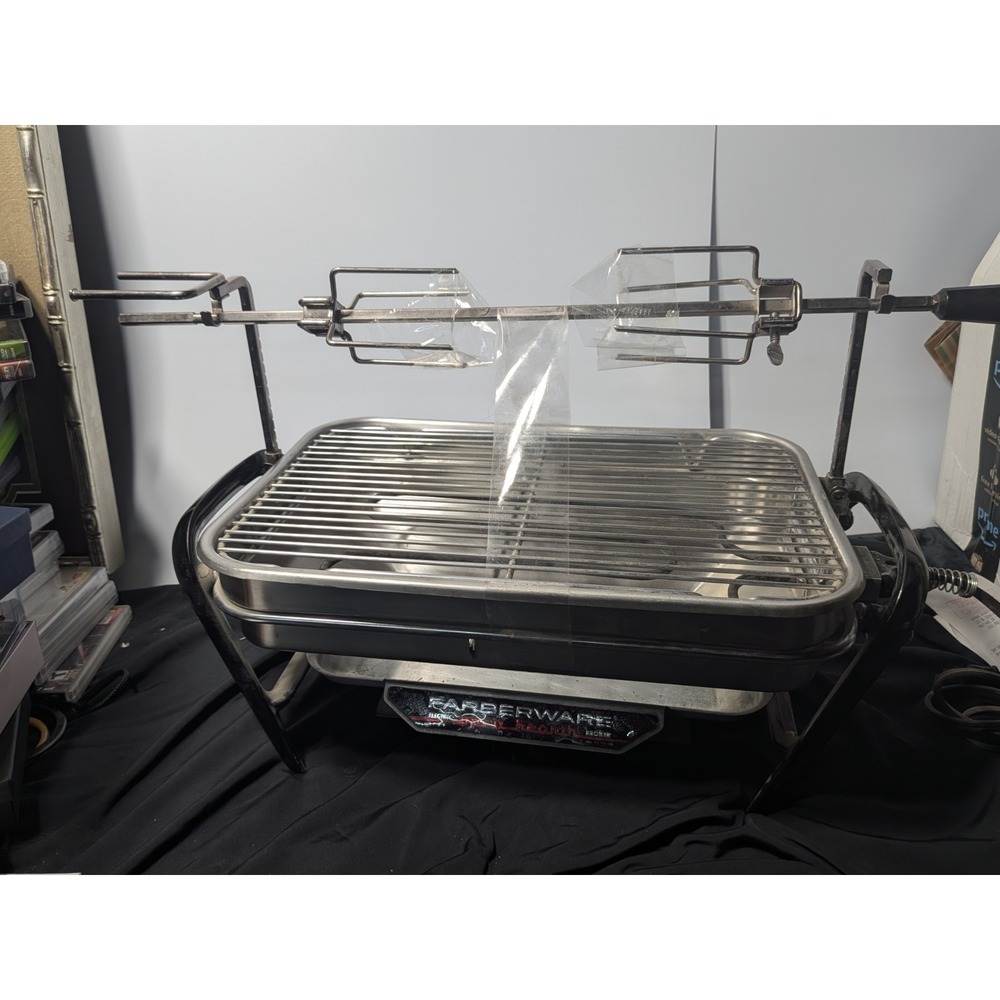 Vintage FARBERWARE  OPEN HEARTH BROILER GRILL MODEL 455 Electric Rotisserie